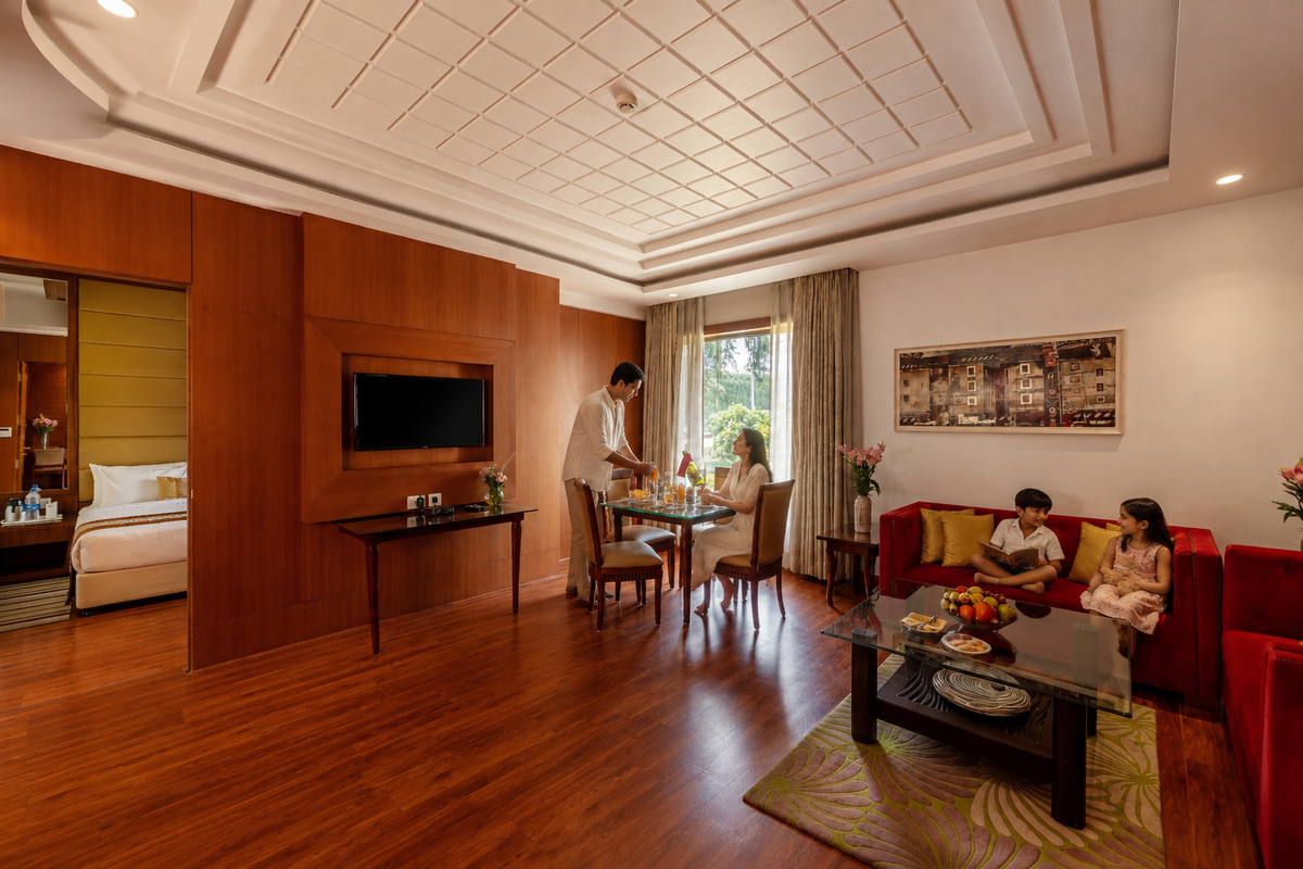 Family Suite with family at City Park Green Resort, New Delhi